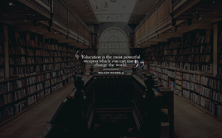 Misc, Quote, Book, Library, Nelson Mandela, HD wallpaper
