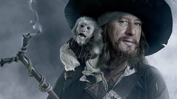 Piratas del Caribe, Piratas del Caribe: en el fin del mundo, Geoffrey Rush, Héctor Barbossa, Fondo de pantalla HD