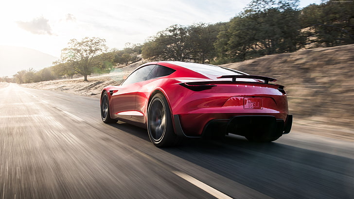 รถยนต์ไฟฟ้า, 4K, Tesla Roadster, รถยนต์ปี 2020, วอลล์เปเปอร์ HD