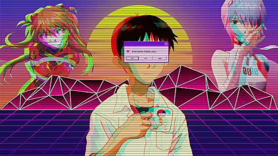 Evangelion, Neon Genesis Evangelion, Vaporwave, HD-Hintergrundbild HD wallpaper