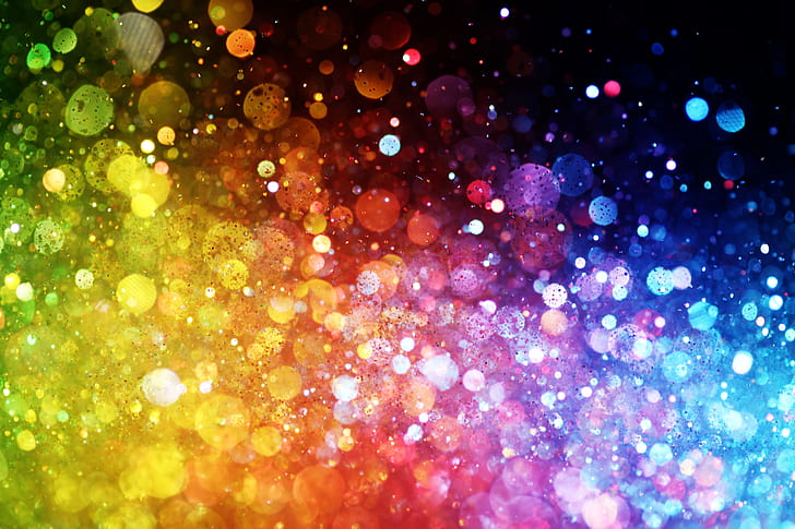lights, background, color, colorful, abstract, rainbow, bokeh, HD wallpaper