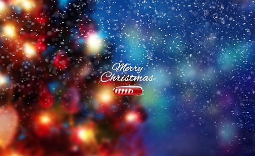Chargement de Noël par PimpYourScreen, fond d'écran joyeux Noël, vacances, Noël, coloré, Noël, flocons de neige, vacances, flou, chargement, joyeux Noël, joyeux Noël, arbre de Noël, décorations, 2014, Fond d'écran HD HD wallpaper