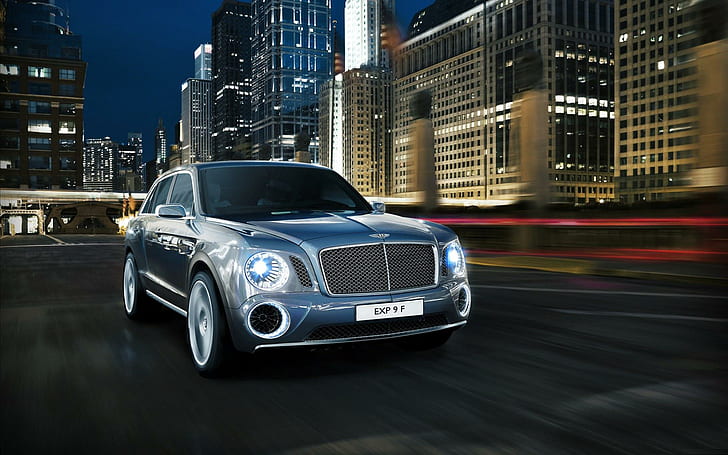 Bentley EXP 9 F Concept, silver sedan, koncept, bentley, bilar, HD tapet