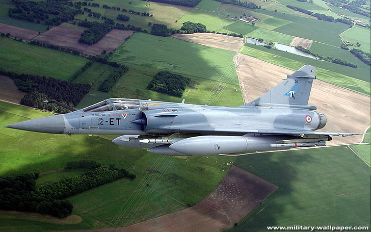 grauer Kampfflugzeug, Mirage 2000, Düsenjäger, Flugzeug, Flugzeuge, Militärflugzeuge, Militär, HD-Hintergrundbild