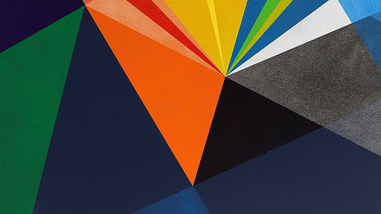 абстрактно, триъгълник, знак, символ, цвят, дизайн, форма, графика, бизнес, HD тапет HD wallpaper