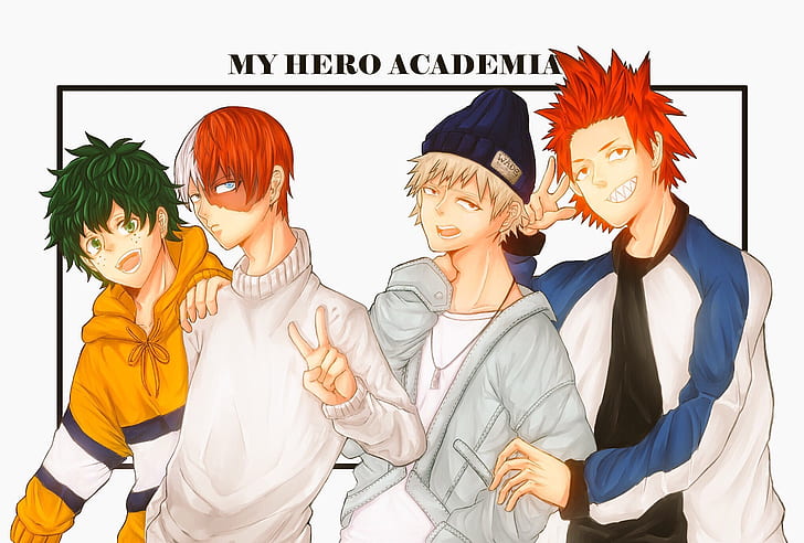 Anime, My Hero Academia, Eijiro Kirishima, Izuku Midoriya, Katsuki Bakugou, HD  wallpaper | Wallpaperbetter