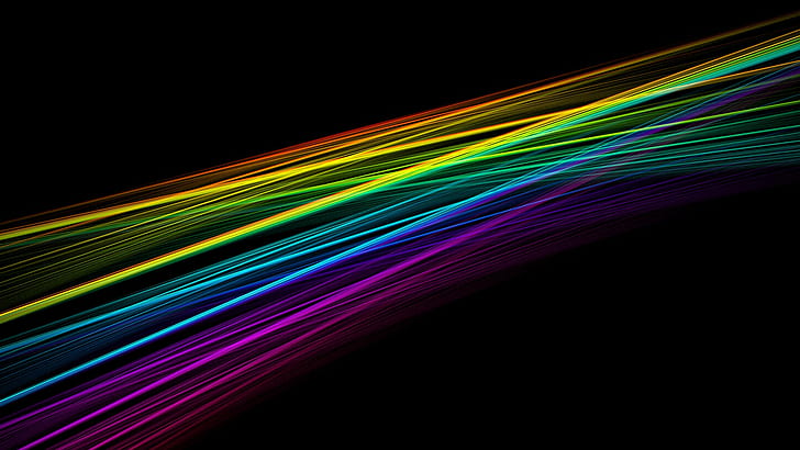 Abstract, Rainbow, Colorful, Black Background, abstract, rainbow, colorful, black background, HD wallpaper