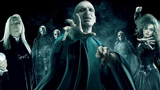 Voldemort, Harry Potter, Lord Voldemort, Bellatrix Lestrange, Pelahap Maut, Lucius Malfoy, film, Wallpaper HD HD wallpaper