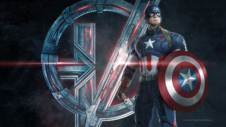 Fond d'écran numérique Captain America, The Avengers, Avengers: Age of Ultron, super-héros, symboles, Captain America, Steve Rogers, Chris Evans, bouclier, films, concept art, Fond d'écran HD