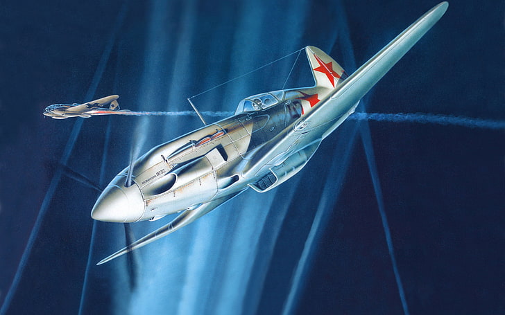 seni digital pesawat militer abu-abu, kemenangan, pertempuran, Mig3, Wallpaper HD