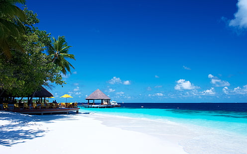 Wallpaper Resort Resort Nell'Oceano Indiano Angsana Ihuru Maldives Hd 3840 × 2400, Sfondo HD HD wallpaper