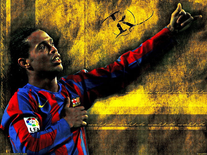 piłka nożna ronaldinho fc barcelona 1024x768 Sport Piłka nożna HD Art, piłka nożna, Ronaldinho, Tapety HD