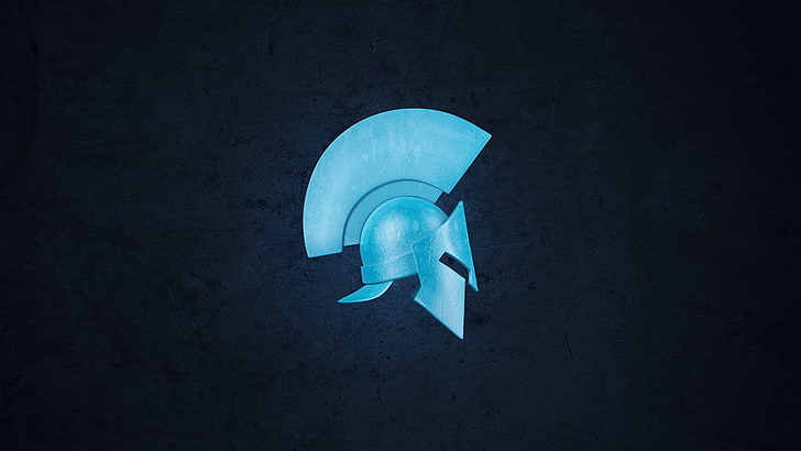 papel de parede capacete azul, plano de fundo, capacete, Sparta, HD papel de parede