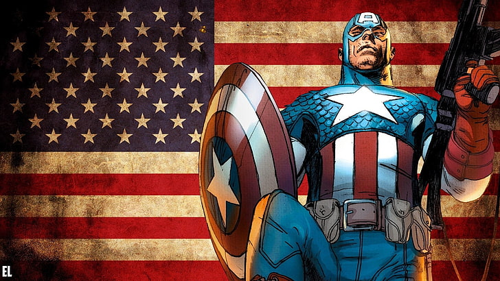 Lukisan Captain America, Captain America, Wallpaper HD