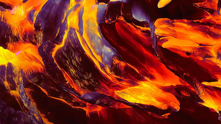 абстрактно, лава, огън, произведение на изкуството, HD тапет