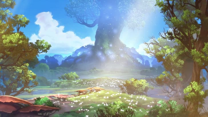 Ori and the Blind Forest, video games, nature, trees, forest, HD wallpaper