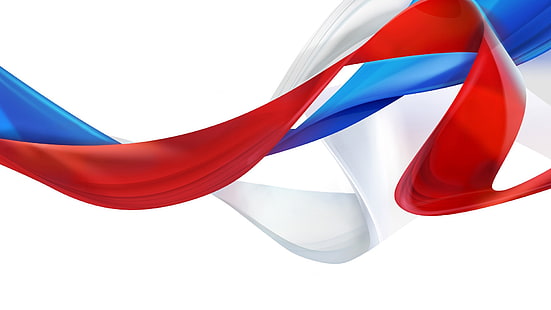 red, blue, and white wave abstract wallpaper, flag, russia, symbols, tape, tricolor, HD wallpaper HD wallpaper