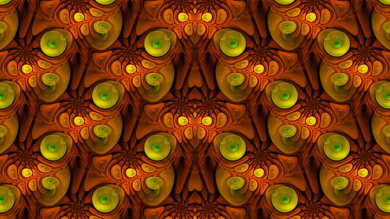 abstracto, fractal, patrón, simetría, arte digital, fractal 3D, Fondo de pantalla HD HD wallpaper