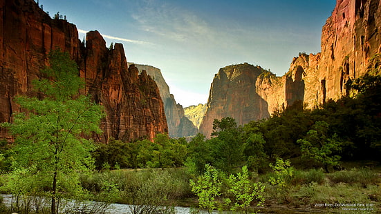 Virgin River, Zion National Park, Utah, Ulusal Parklar, HD masaüstü duvar kağıdı HD wallpaper
