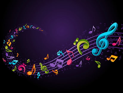 Music, Artistic, Abstract, Colorful, Colors, Musical Note, HD wallpaper HD wallpaper
