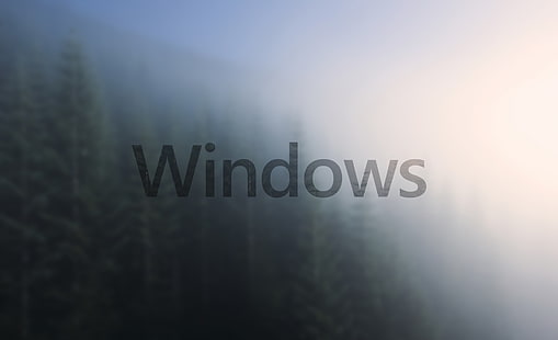 Microsoft Windows evergreen trees wallpaper, windows10, blurred, Microsoft Windows, HD wallpaper HD wallpaper