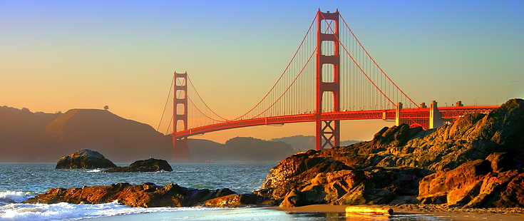 Мост Золотые Ворота, Сан-Франциско, США, мост, HD обои HD wallpaper