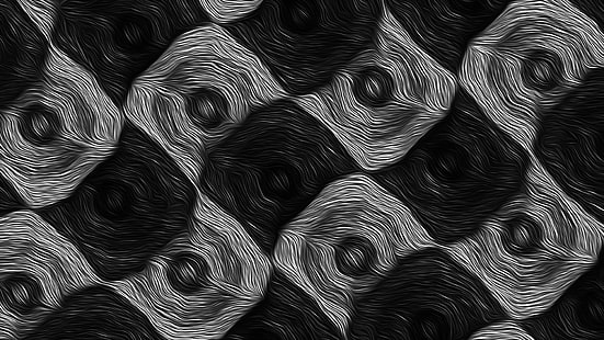 черный, белый, картина маслом, линии, темный, абстрактный, монохромный, HD обои HD wallpaper