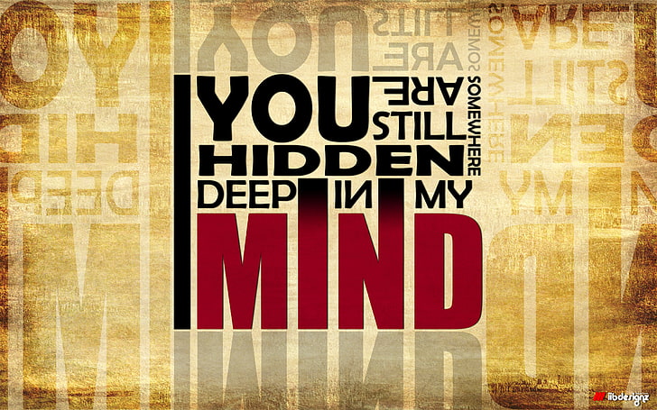 You Hidden Deep in my Mind texto, citação, tipografia, arte digital, texto, HD papel de parede