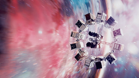 illustrazione rotonda astronave grigia e nera, senza titolo, spazio, interstellare (film), Sfondo HD HD wallpaper