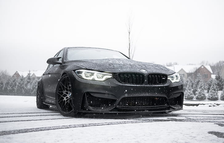 BMW, Light, Winter, Black, Snow, F80, Sight, LED, HD tapet