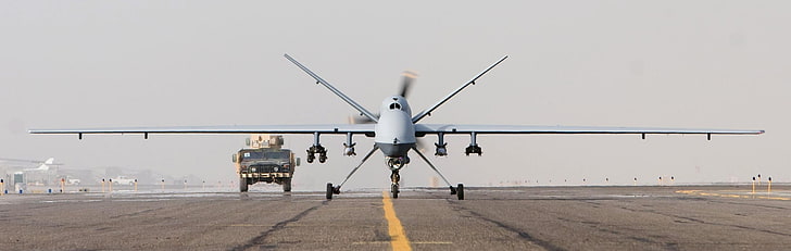 طائرة بيضاء ، بدون طيار ، طائرات بدون طيار ، جنرال أتوميكس MQ-9 ريبر، خلفية HD