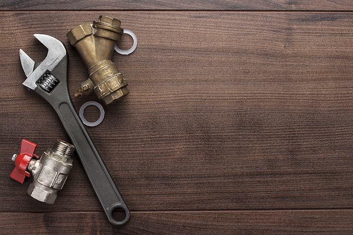 wood, tables, wrench, plumbing, HD wallpaper