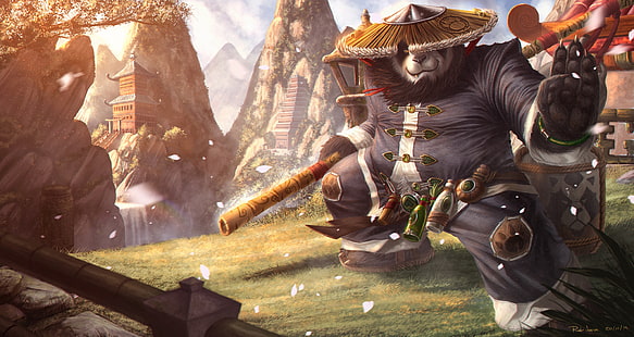 Kungfu Panda Po tapeter, World of Warcraft, Mist of Pandaria, Warcraft, HD tapet HD wallpaper