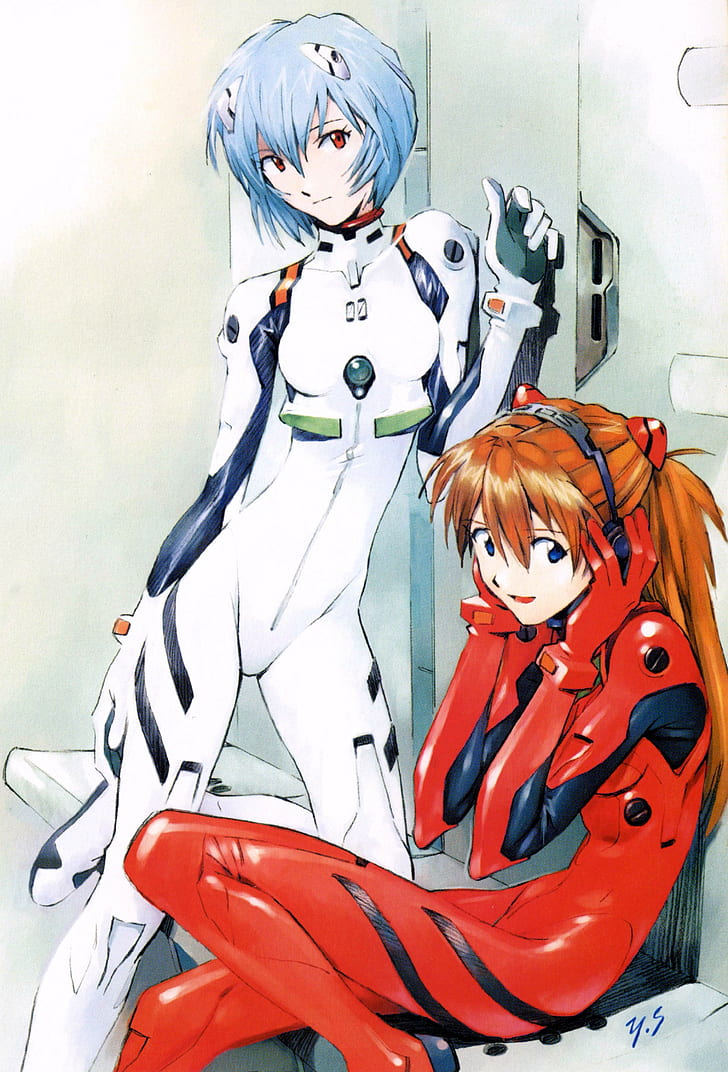 anime, Neon Genesis Evangelion, Asuka Langley Soryu, Ayanami Rei, Wallpaper HD, wallpaper seluler