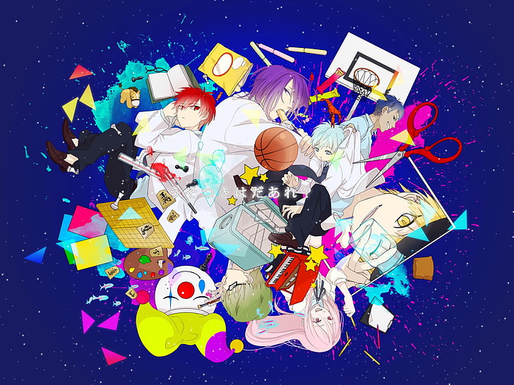 Illustration d'une génération de miracles, Anime, Basketball de Kuroko, Atsushi Murasakibara, Daiki Aomine, Ryōta Kise, Satsuki Momoi, Seijūrō Akashi, Shintaro Miorima, Tetsuya Kuroko, Fond d'écran HD