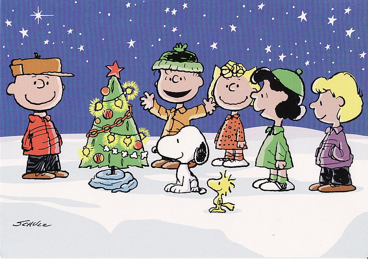 براون ، تشارلي ، عيد الميلاد ، كاريكاتير ، الفول السوداني، خلفية HD