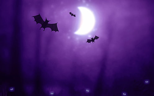 Хэллоуин Летучие мыши, Хэллоуин, летучие мыши, HD обои HD wallpaper