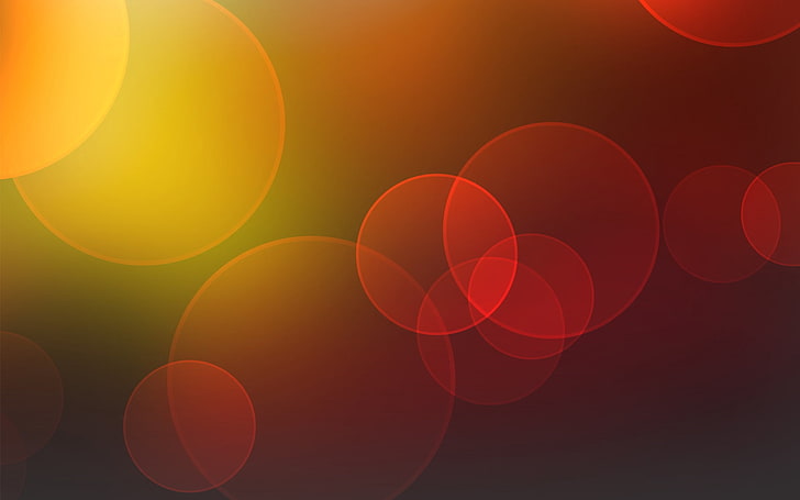 ไฟโบเก้สีแดงและสีส้มวอลล์เปเปอร์ดิจิตอลแสงจ้าวงกลมแสงสีสัน, วอลล์เปเปอร์ HD