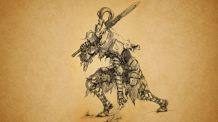 Dark Souls Sketch Drawing Sword HD, video games, drawing, dark, sword, sketch, souls, HD wallpaper