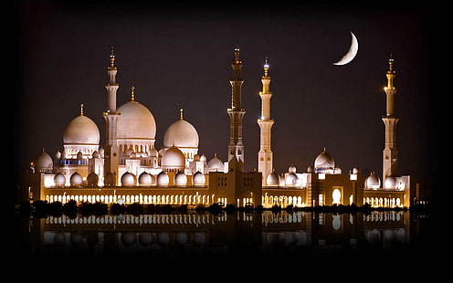 シェイクザイードモスク、白い寺院、宗教、イスラム教徒、モスク、 HDデスクトップの壁紙 HD wallpaper