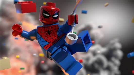 lego, spiderman, cartoons, HD wallpaper HD wallpaper