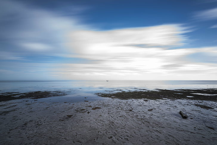 beach sky landscape clouds sand sea key west florida, HD wallpaper