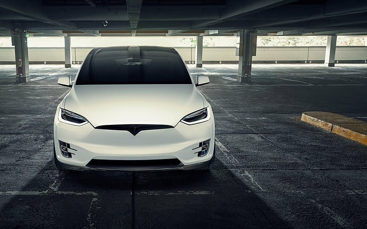 Tesla Motors, Tesla Model X, Voiture, Voiture multisegment, Voiture électrique, Voiture de luxe, SUV, Voiture blanche, Fond d'écran HD