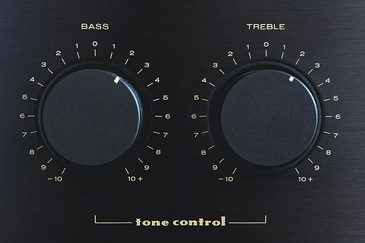 black tone control knobs, Bass, treble, tone control, HD wallpaper