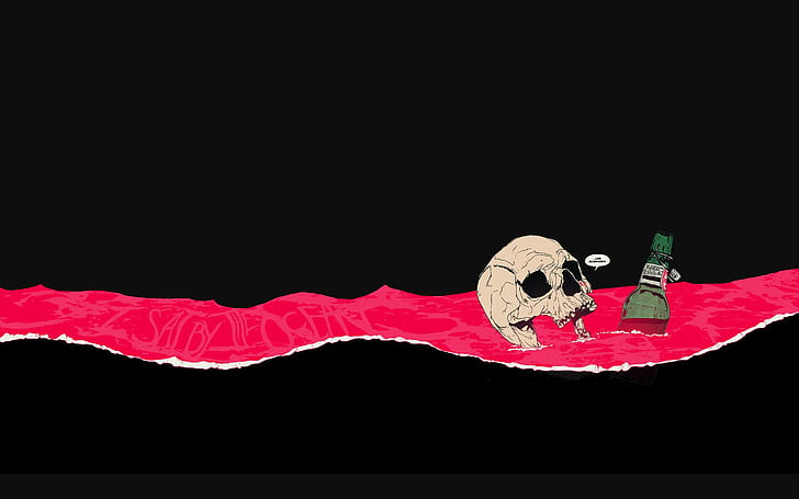 Queens of the Stone Age - Like Clockwork, skull and bottle illustration, music, 2880x1800, queens of the stone age, like clockwork, HD wallpaper