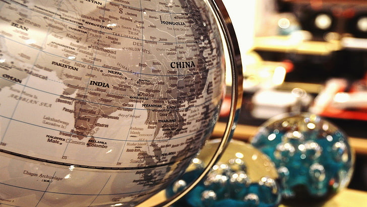 Chine, géographie, globes, carte du monde, Fond d'écran HD