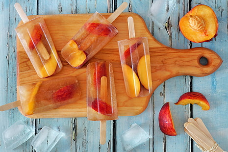 Еда, мороженое, фрукты, кубик льда, натюрморт, HD обои HD wallpaper