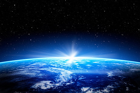 zdjęcie Ziemi, Ziemia, Horyzont, 4K, Tapety HD HD wallpaper