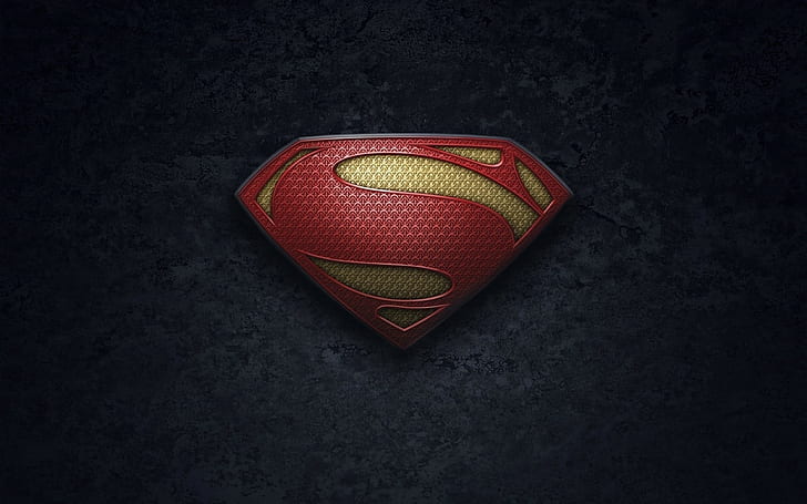 Homem de aço logo do filme, homem de aço, Superman, logotipo, textura, nova textura, novo uniforme, cinema, filme, HD papel de parede