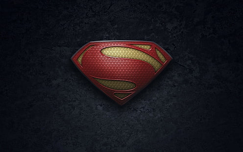 Логотип фильма Человек из стали, Человек из стали, Супермен, логотип, текстура, новая текстура, новая униформа, кино, кино, HD обои HD wallpaper
